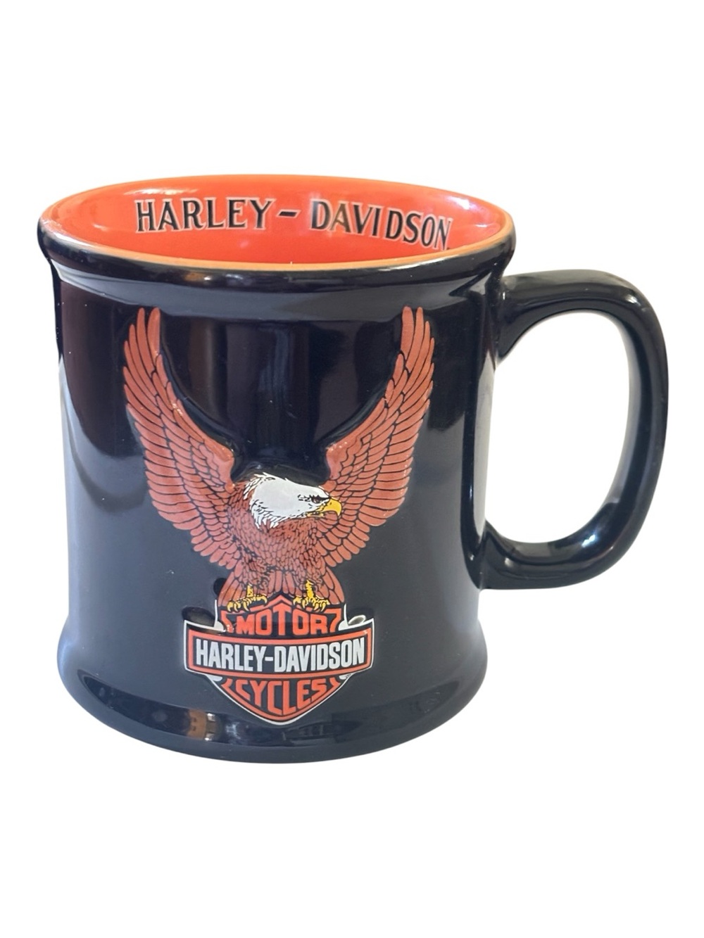 Harley-Davidson Black and Orange Eagle Mug- great condition